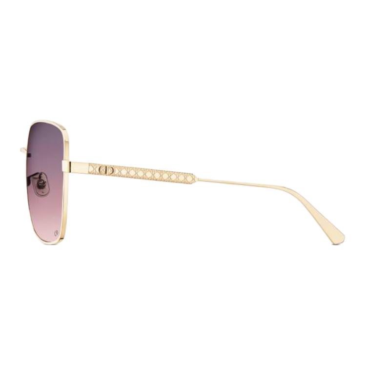 Dior Logo Decorated Square Sunglasses Women sunglasses Gold DCANS1UXR-B0G2