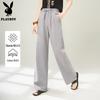 PLAYBOY Pantaloni casual unisex cu picior larg, amestec cânepă-bumbac