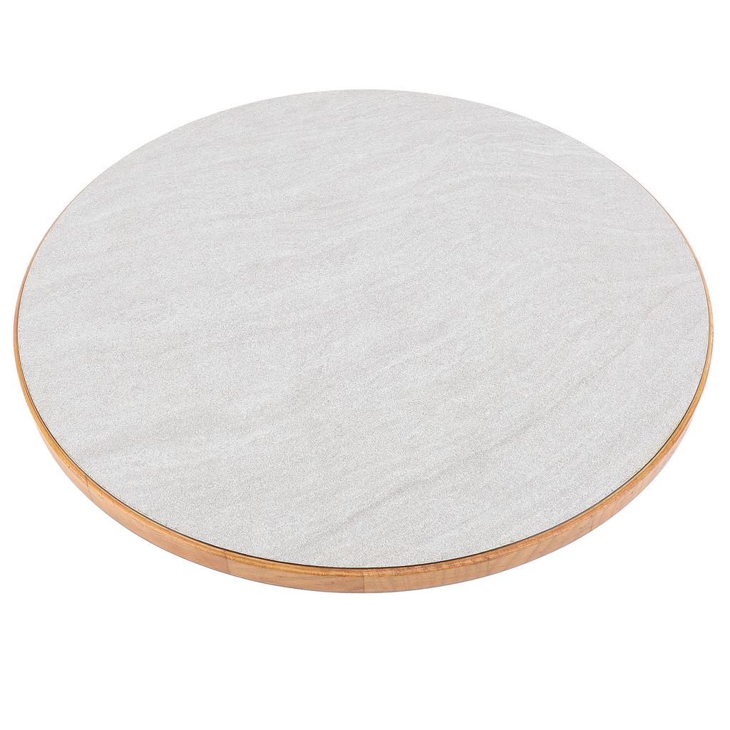 17.7in RV Round Table Top Solid Wood Anti Slip with Mounting Screws Dinning Tabletop for Boats Yachts Deck