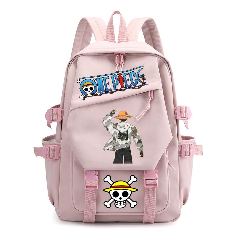 Zaini One Piece Adolescenti Zaino per Laptop Monkey D. Luffy Capacità Cartone Animato Studenti Borse da Scuola Viaggio all'Aperto Casual Borsa per Libri