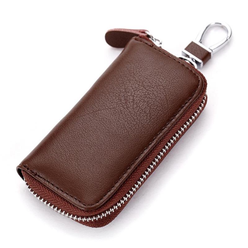 Trendy Unisex Genuine Leather Large Capacity Car Key Case