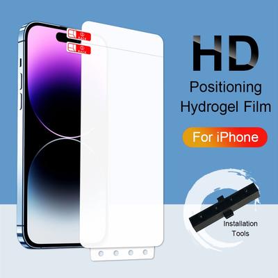 Easy Installation Hydrogel Film For iPhone 16 15 14 13 12 11 Pro Max 14 Plus X XS XR 6 6S 7 8 Full Cover Screen Protector Soft Hydrogel Film