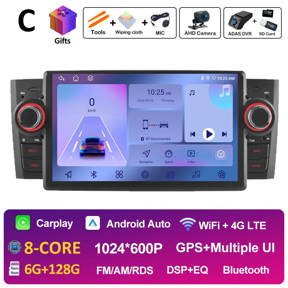For Fiat Grande Punto Linea 2007 2008 2009 2010 - 2012 Android Intelligent System 7 Inch GPS Navigation Car Video Player No 2din