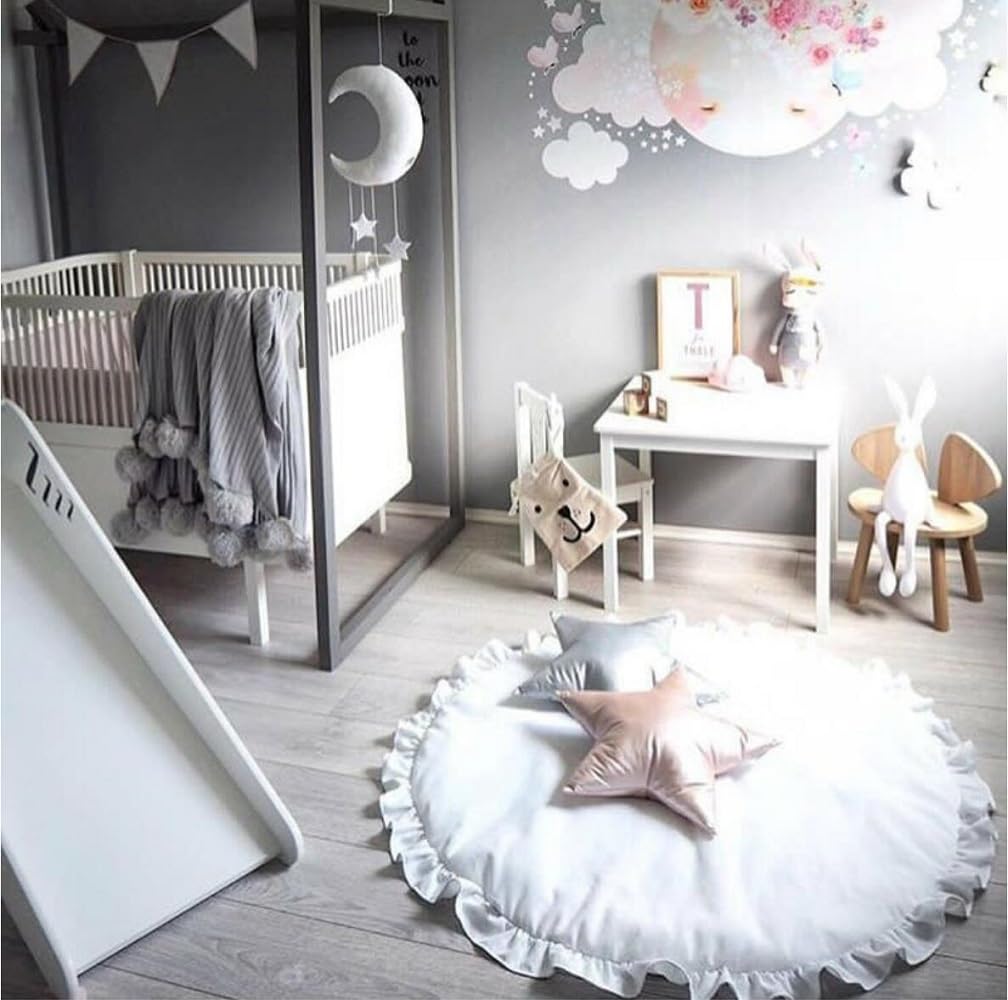 Soft, Round Play Mat, Rug, Play Area, Play Area for Baby Crawling, Play Mat, Circle Mat, Thick, Kids' Play Mat, Suitable for All Seasons, with
