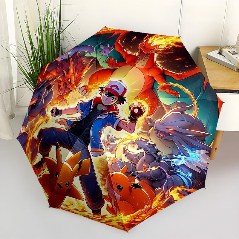 1PC Pokemon, Pikachu Automatic Folding Umbrella | Vibrant Motif & Compact Design for Everyone, On-the-Go Essential - Gift-Worthy Style yy250930050