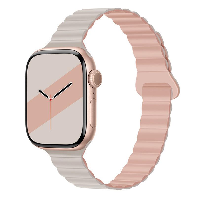 Suitable For Apple Watch Applewatch10 Compact Silicone Magnetic Strap Iwatch9876 Generation Se Fine