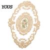 Soft Macaron Color Tableware Retro Oval Lace Doily, Embroidered Rose Placemat, Elegant Floral Table Washable Linens Mat, Decorative Doilies for Dining