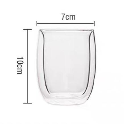Creative double-layer high temperature resistant glass water cup household glass espresso cup milk cup flower tea cup 1PC-