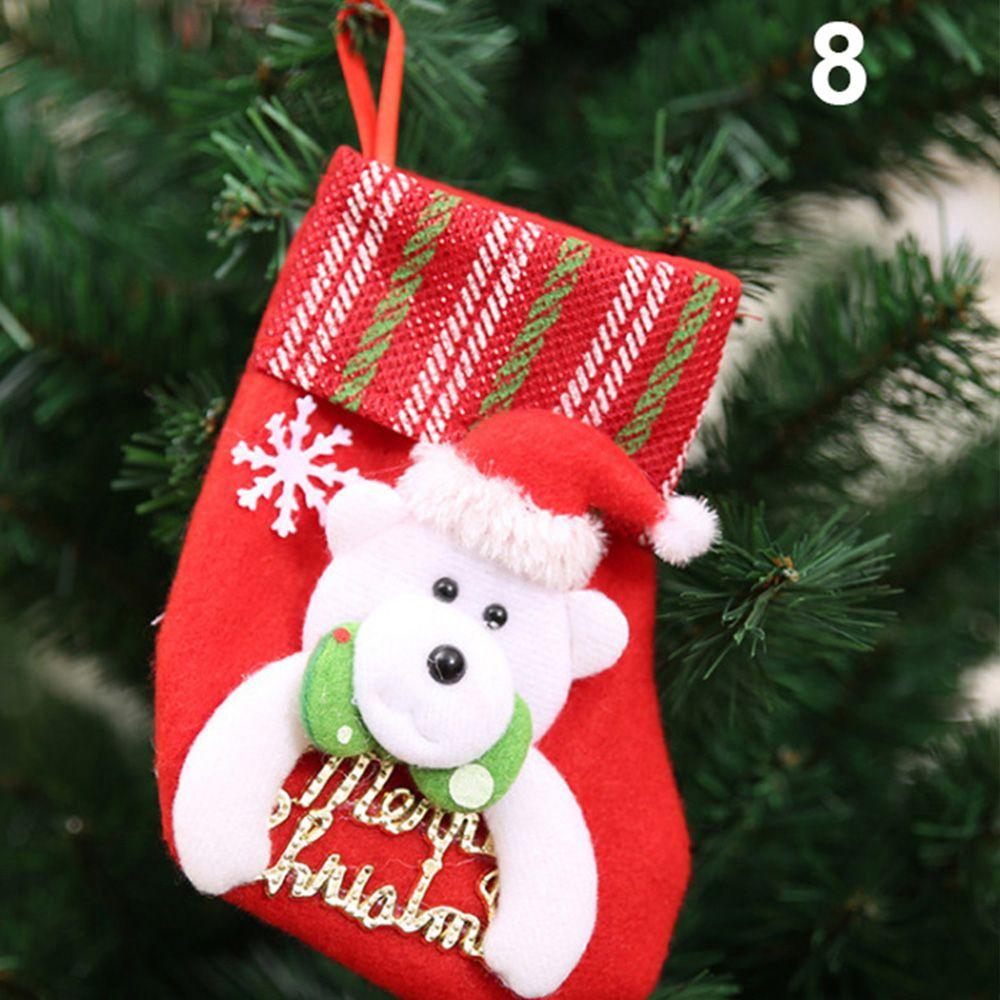 Lovely Hanging Socks New Year Decoration Candy Bag Christmas Ornament Xmas Tree Decor Stockings