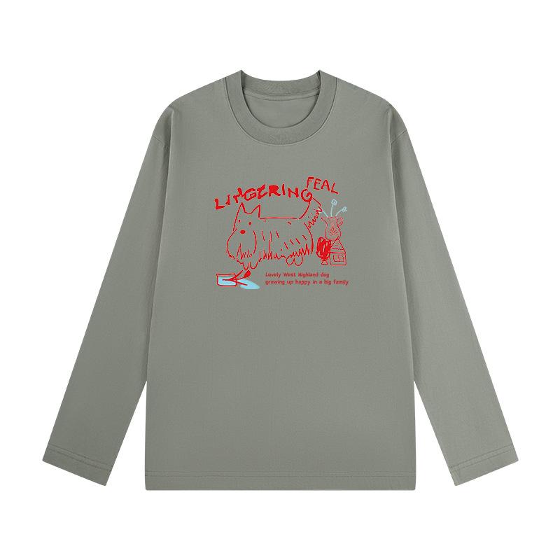 Korean Style Women's Long Sleeve Cotton T-Shirt - Versatile, Casual, Loose Fit for Spring & Autumn.