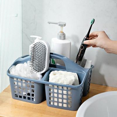 Durable Plastic Shower Basket Simple Functional Hollow Out Storage Basket Bath Basket For Bathroom/Toilet