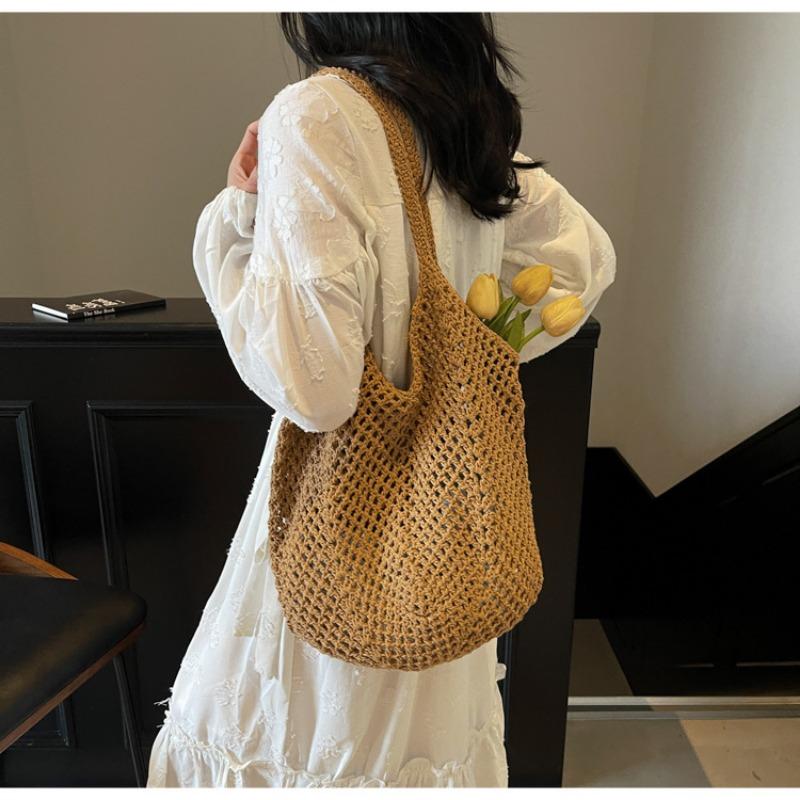 Hot-selling women's bags, shoulder bags, straw woven bags, woven bags, large-capacity women's armpit bags, shoulder tote bags.