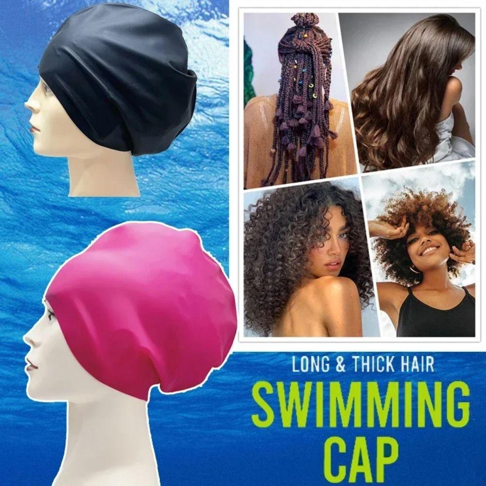 Soft Waterproof Swim Cap Elastic Snorkeling Cap Silicone Swim Headgear  Prevent Chlorine Irritation