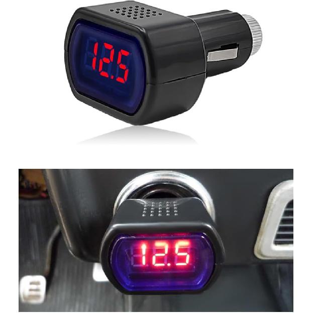 Yourkar Car LED Voltmeter, DC 12V 24V Battery Voltage Digital Panel Meter, Battery Monitor Digital Voltage Display for Motorcycle, Truck, Universal