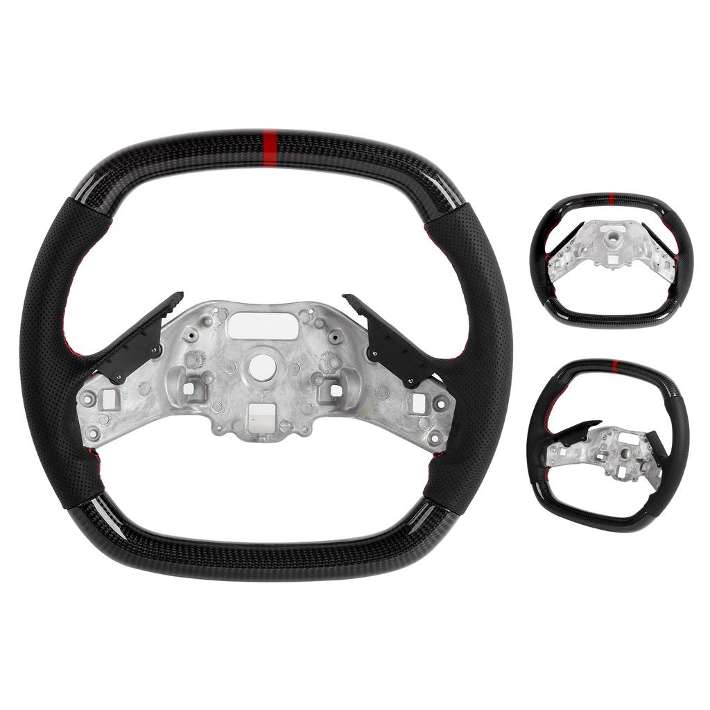Custom Carbon Fiber Steering Wheel Nappa Perforated Leather Fit for Chevrolet Corvette C8 2020+