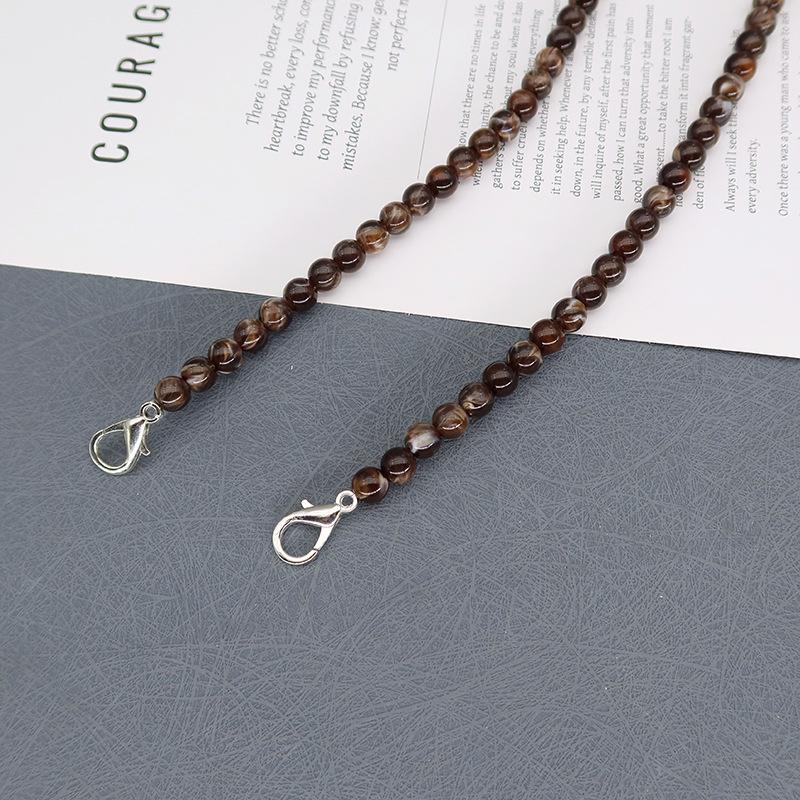 Two-tone Coffee Leopard Bee Print Chain Handbag with Crossbody Shoulder Strap