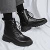 New fashionable and versatile British style motorcycle boots high top youth boots with raised leather and casual men's boots