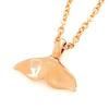 [2PIECES] Pe2214-pksmall [Brand Name] Silver Necklace Whale Whale Tail Hawaiian Stainless Steel Chain [Small] Pink Gold 45cm