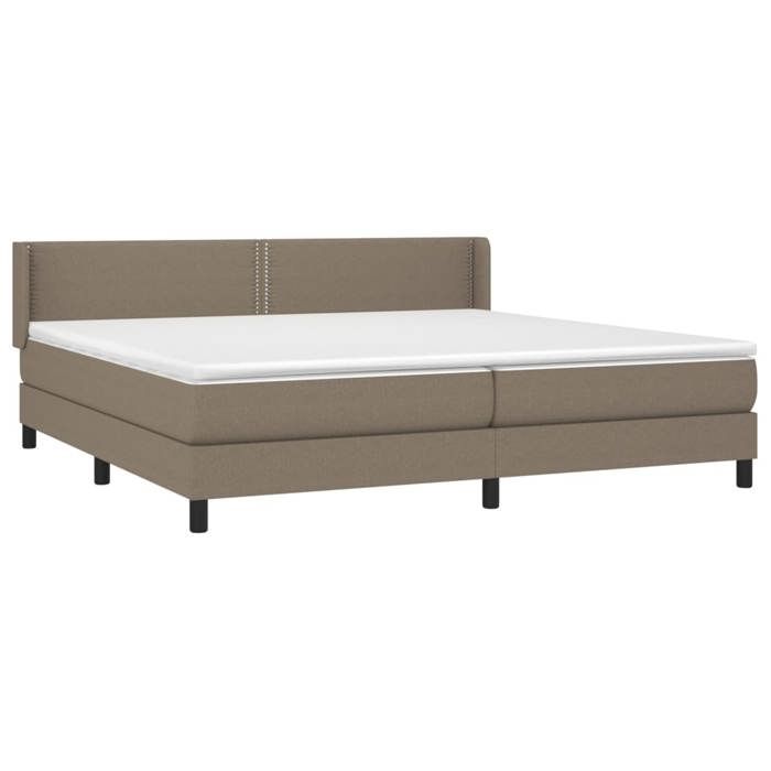 Sommier à lattes avec matelas - Taupe - 200x200 cm - Tête de lit réglable - 2 places