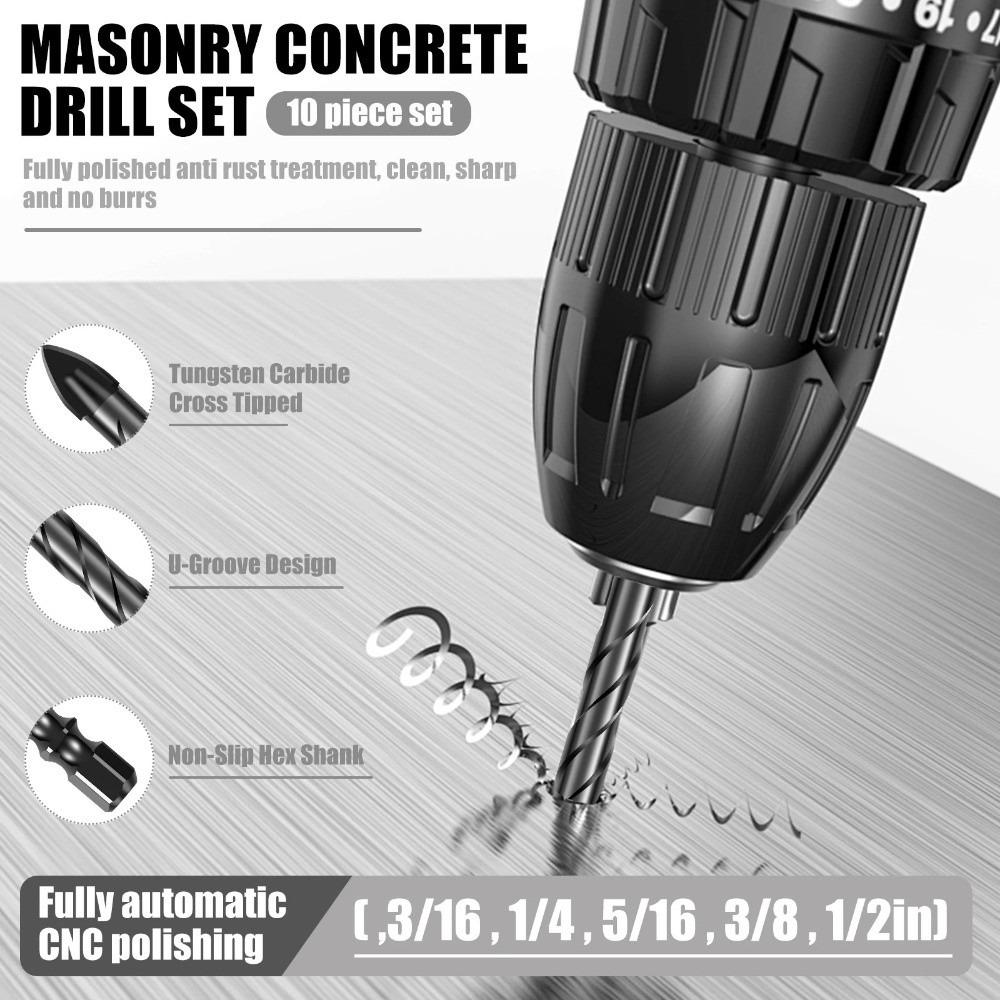 Precision Ground Hard Zinc Zinc Alloy Drill Bit 3-12mm Concrete Drill Bit  Glass Ceramic Tile Drilling