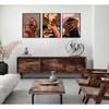 LQOZTBX 3Pcs Black Girl Wall Art Fashion African American Canvas Paintings Black Women Posters Nail Art Pictures Champagne Prints Boho Aesthetic Wall