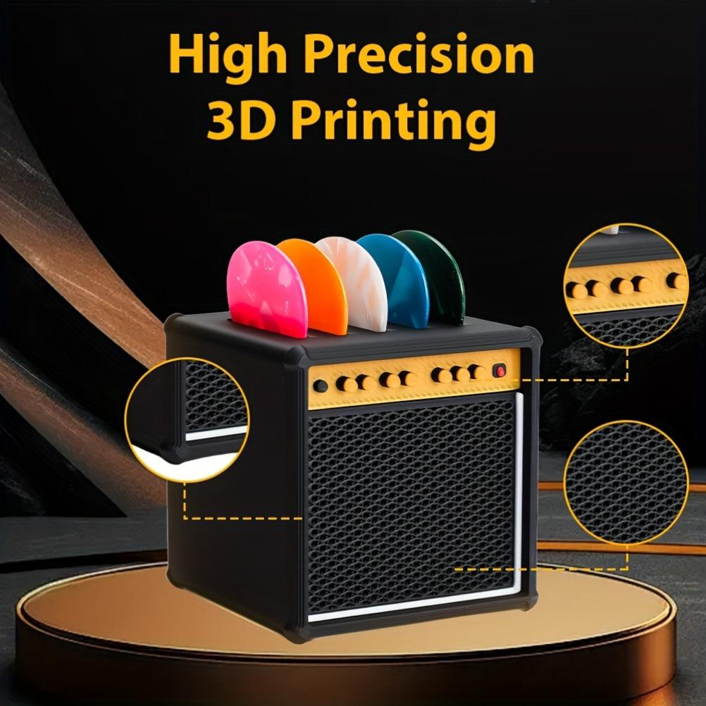 Guitar Pick Holder Guitar Speaker Model Pick Storage Box Portable Ukulele Guitar Pick Holder Guitarist Gift