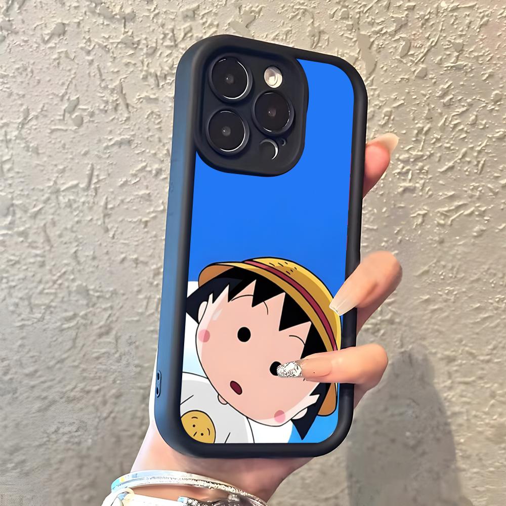 Chibi Maruko-chan Phone Case For IPhone 17 Pro Max 16 15 14 Pro Max IPhone 13 Pro Max 11 Plus Silicone Cover