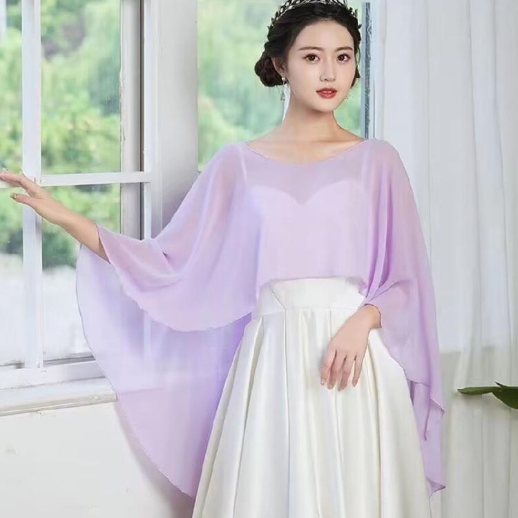 Breathable Polyester Yarn Shawl Wrap For Women Outdoor Activity Sun Protective Capes Scarf for Vacation and Formal Event