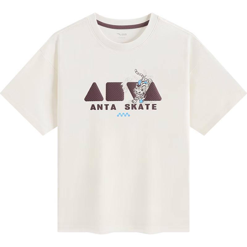 Anta Boys' 2026 Summer Breathable Knit Short Sleeve T-Shirt