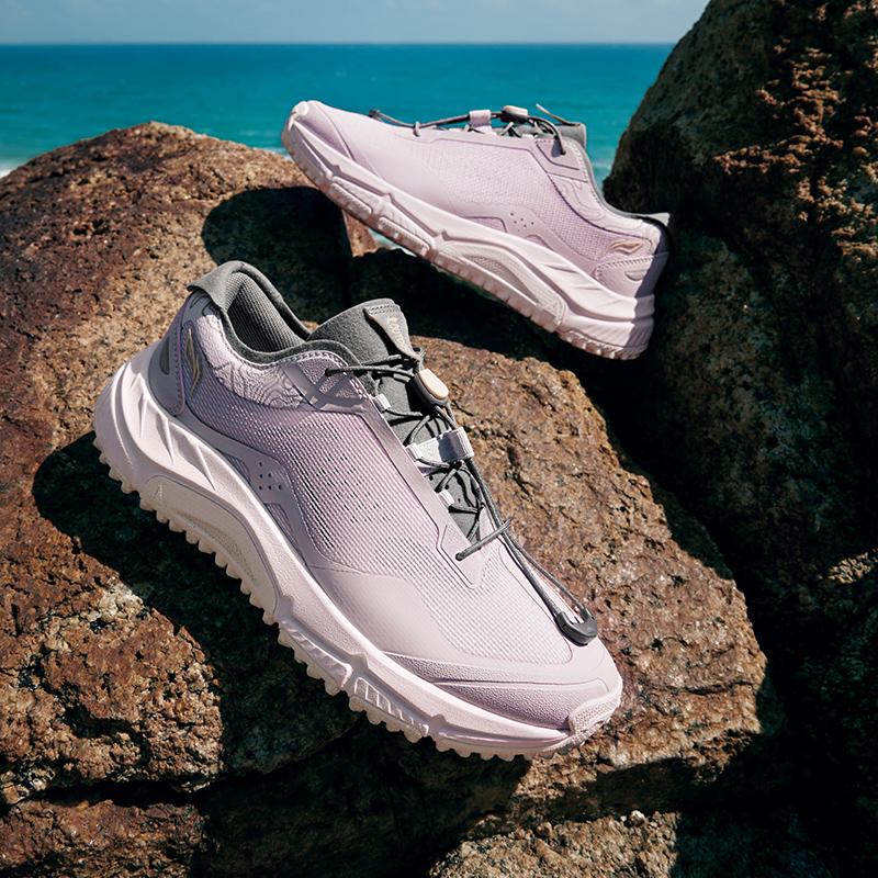 New LiNing Yijie Lite V3 Anti Slip Wear Resistant Low Top Hiking Shoes Women's Moonlight Purple AHTU002-1