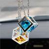 Car Pendant Mirror Decoration Car Crystal Hanging Ornament Charm Decoration Crystal Accessories Bag Mirror Pendant (Yellow)