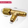 Auto Schnellkupplungs-T-Stück, Messing 1/4" SAE Ventilkern-T-Adapter für R22 R12 R134 Manometer Tiefvakuum-Pumpe Manifold, Klimaanlagen Kältemittel