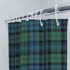Plaid Shower Curtain Waterproof Fabric Bathroom Decor Set Various Colors Available
