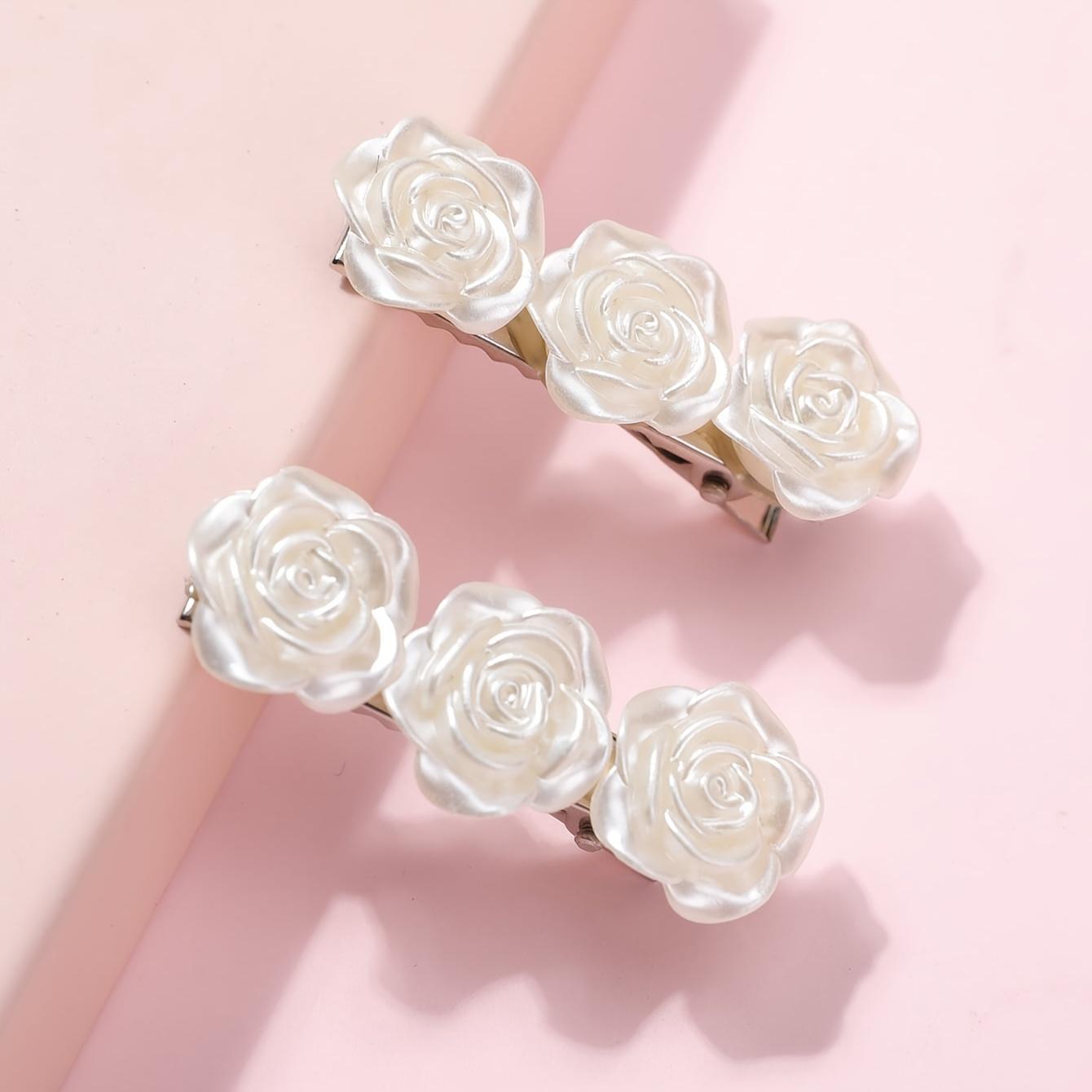 

2/4pcs Three-Dimensional Camellia Flower Hair Clips, Daily Wear, Side Clips, Hair Accessories, Women s Hair Ornaments, Easter Costume 2pcs белый