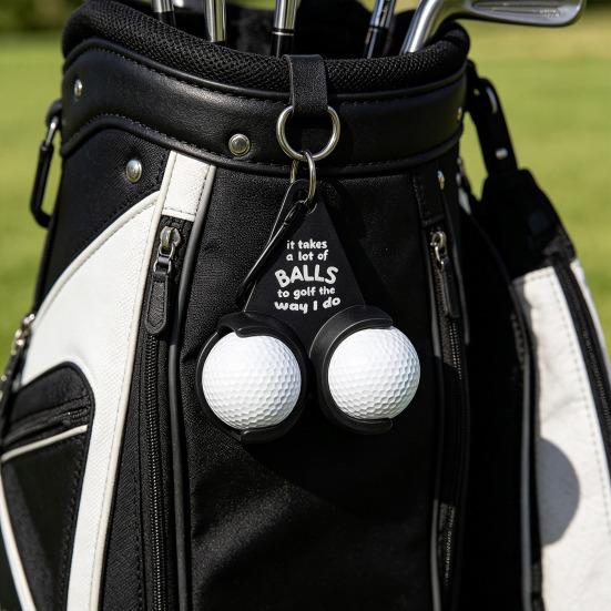 3Pcs Triangle Golf Ball Holder with Clip Holds 2 Golf Balls Plastic Golf Ball Organizer Carrier Hanging Clip Golf Accessories Humorous Gift for Golfer