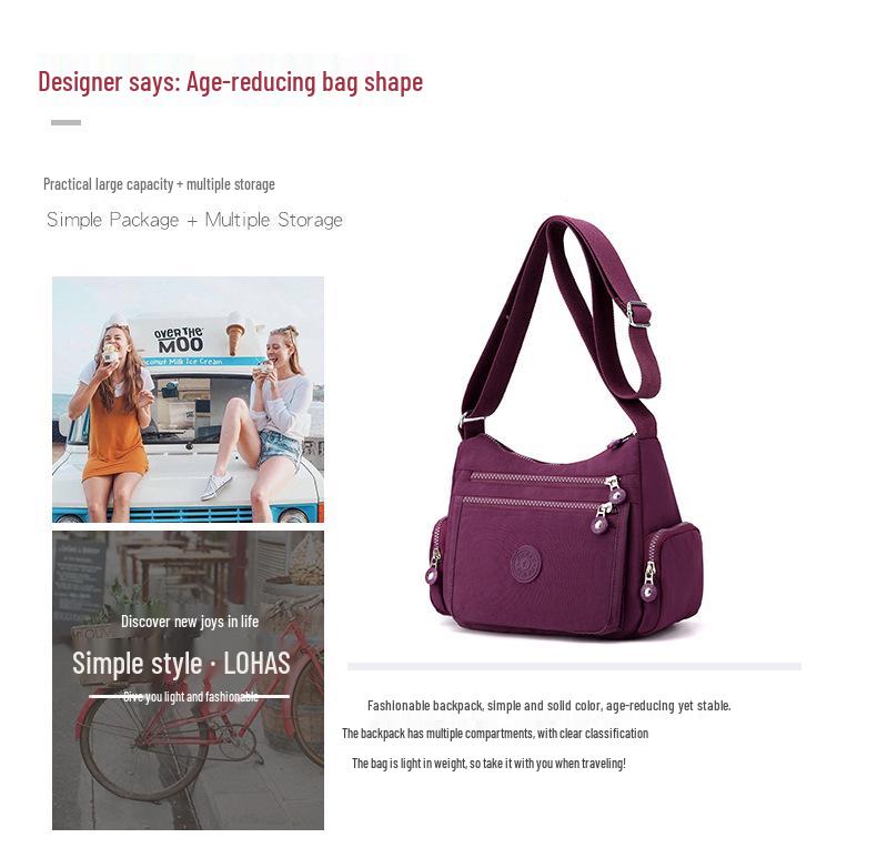 Multi-layer Women's Oxford Cloth Shoulder & Messenger Bag - Lightweight, Large Capacity Backpack & Canvas Mother Bag with Wallet