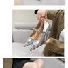 Fashion High Heels Women 2025 New Retro Pointed Toe Wedge One Word Buckle Shallow Mouth French Kitten Single