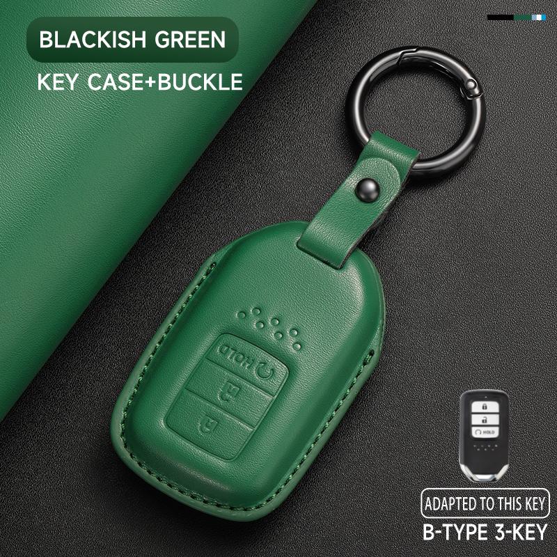 Genuine Leather Car Key Case Cover Key Bag For Honda Civic CRV XR-V Vezel Fit Jazz BRV BR-V City Protect Set Car Accessories