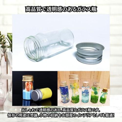 Charmoon 10-Piece Clear Glass Mini Bottle with Lid, Airtight, for Powder and Liquid Storage (8ml, Silver)