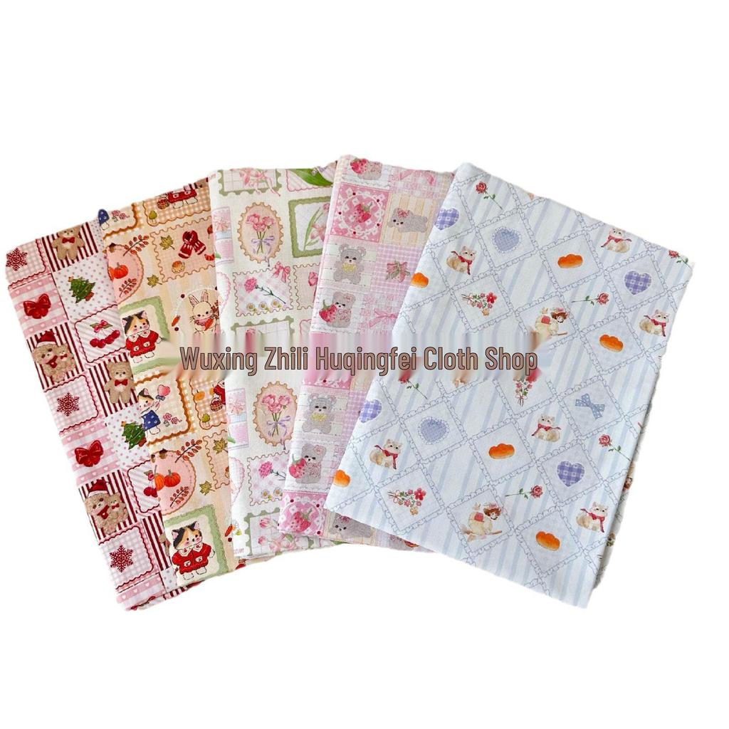 100% Cotton Digital Print Christmas Little Panda Fabric for Clothing and DIY