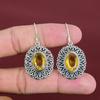 Faceted Citrine Earring Original Gemstone Earring Elegant Jewelry 925 Sterling Silver Earring Vintage Earring Gift For Her Handmade Earrings