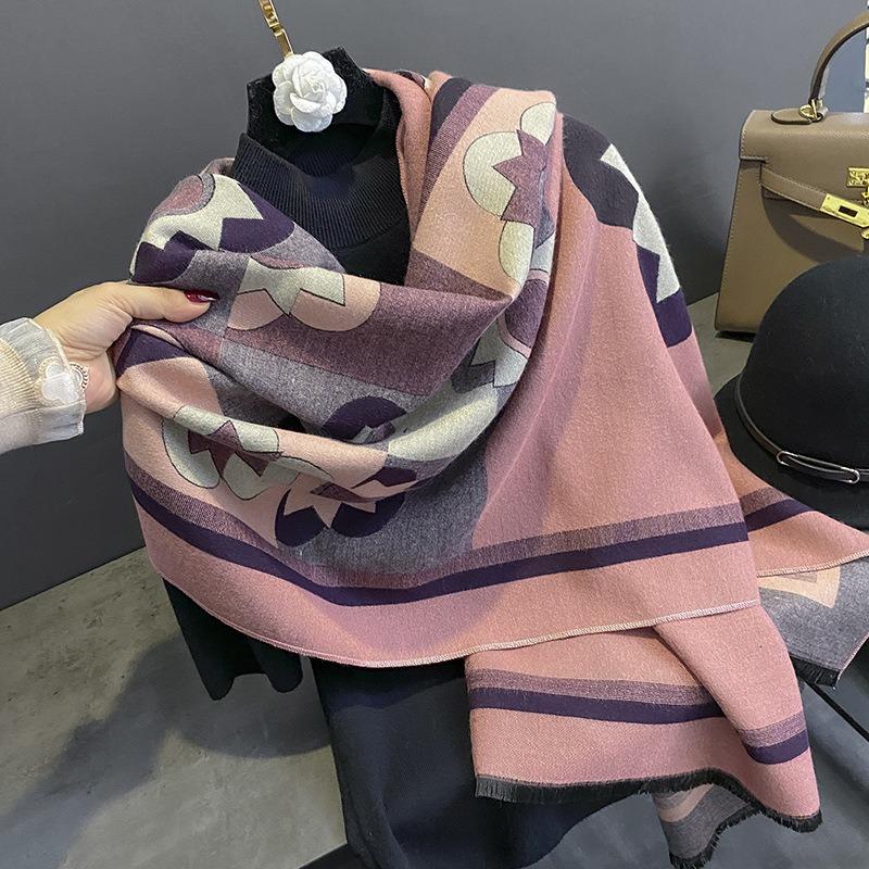Sunflower Imitation Cashmere Scarf Women's Outer Shawl Women's Autumn and Winter Thickened Warm Scarf