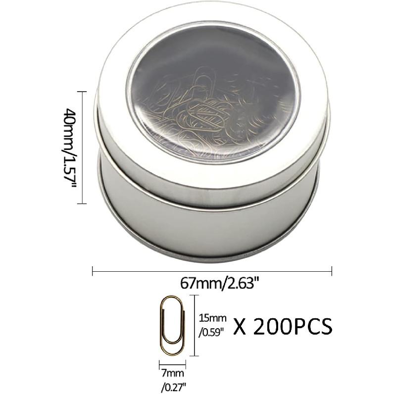 200pcs Bronze Mini Paper Clips Cute Paperclips Smooth Stainless Steel Wire Bookmarks in Tinplate Paper Clips Dispenser Holders for Desk Accessories