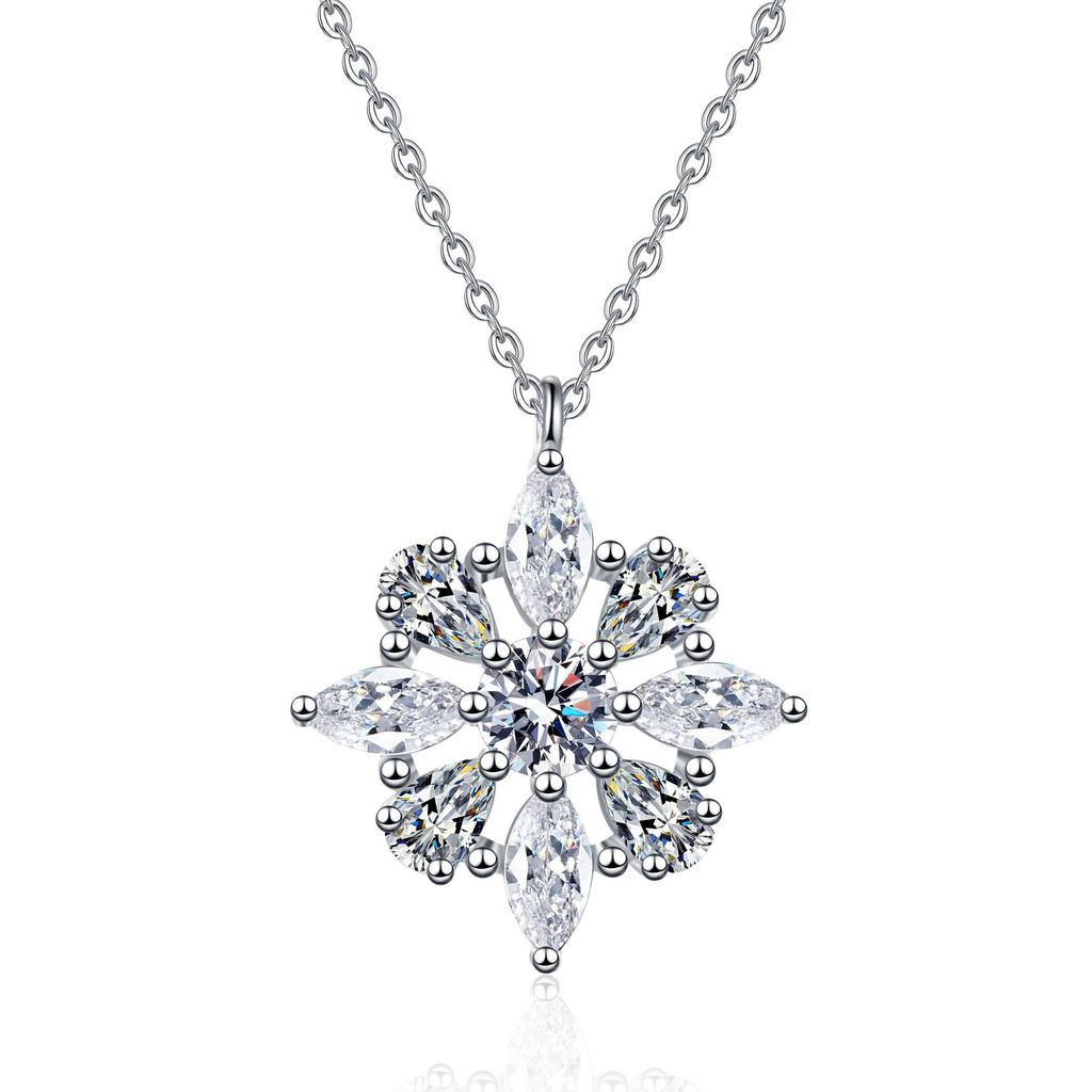 Yin Baichuan S925 Sterling Silver Moissanite Marquise Pear Necklace: Elegant, Luxurious, and Exquisite for Women