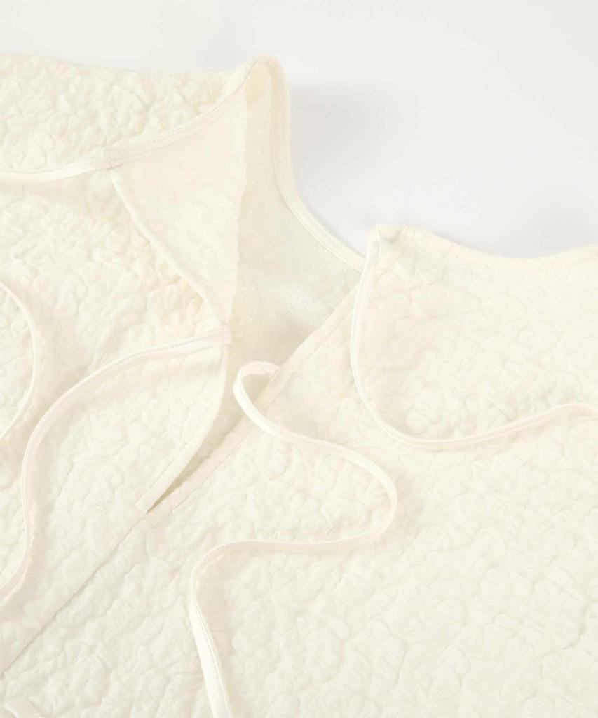 Bulge Jacquard Peplum Design Tops ADXP4075 S Ivory [Titty Bait] Women's