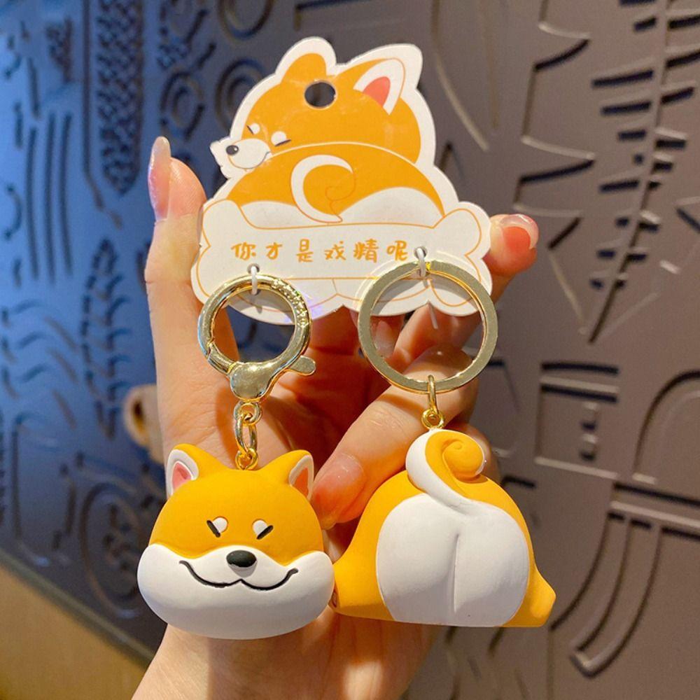 

Животное Сиба-ину Кукла Брелок Мультяшная Голова Собаки Щенок Подвеска Подвеска для Школьной Сумки style 3