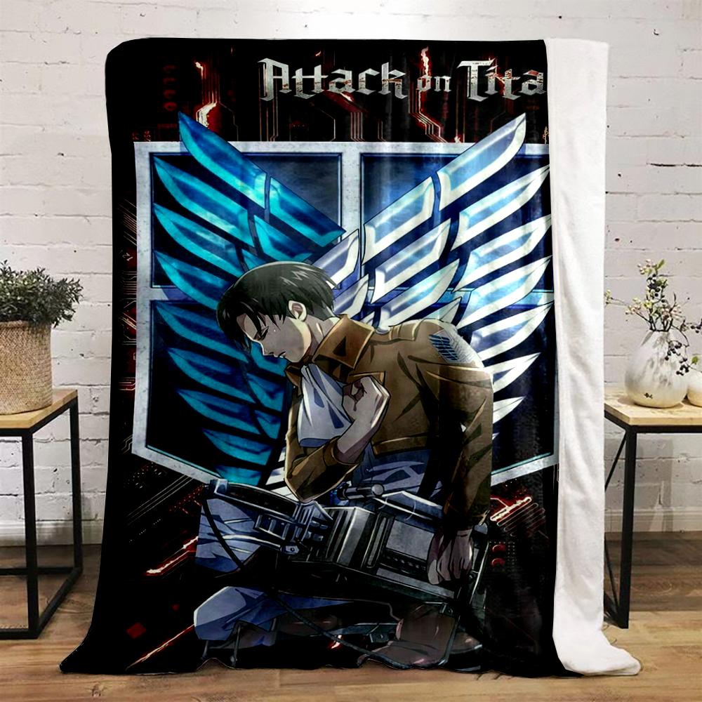 Attack on Titan Anime Design Blanket Flannel blanket for bedroom, living room, sofa, and nap sofas.