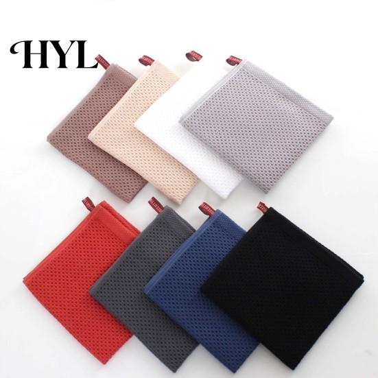 Long-lasting Dish Towel Cotton Waffle Weave Kitchen Cloth Solid Color Ultra Soft Absorbent Quick Drying Cleaning Rag Hair Hat