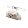 Winter Wool Beret Hat for Women Lady Love Heart Embroidery Warm Pumpkin Hats Ins Korean Girl Y2K Artist Painter Octagonal Caps