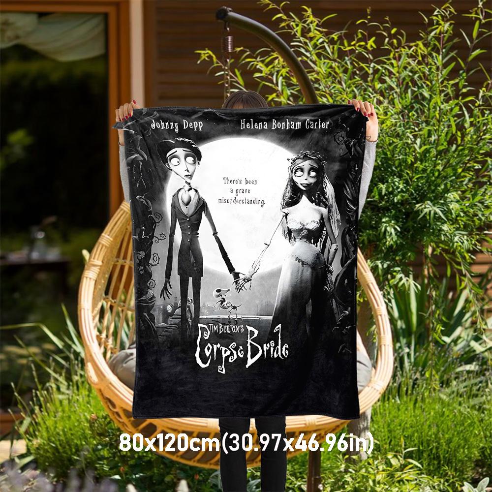 

1pc Corpse BrideOutdoor Flannel Blanket Soft Plush Decor for Picnics, camping,Bedroom, Playroom, or Lunch Breakn1208A 80x120cm(31x47inch)